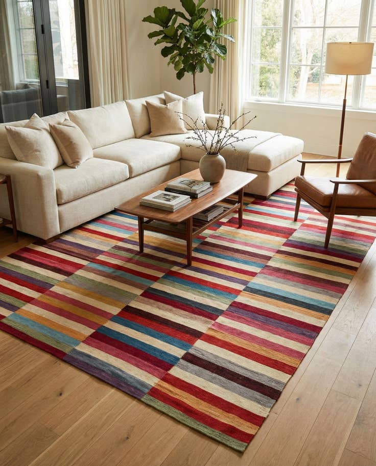 Detail image of 8' 2 x 11' 1 Hand Woven Kilim Modern Wool Rug