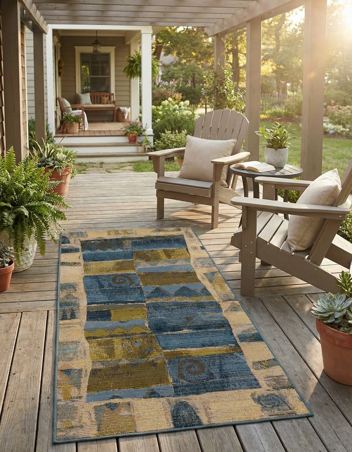 2' 7 x 5' 3 Easy-Clean Modern Indoor / Outdoor...