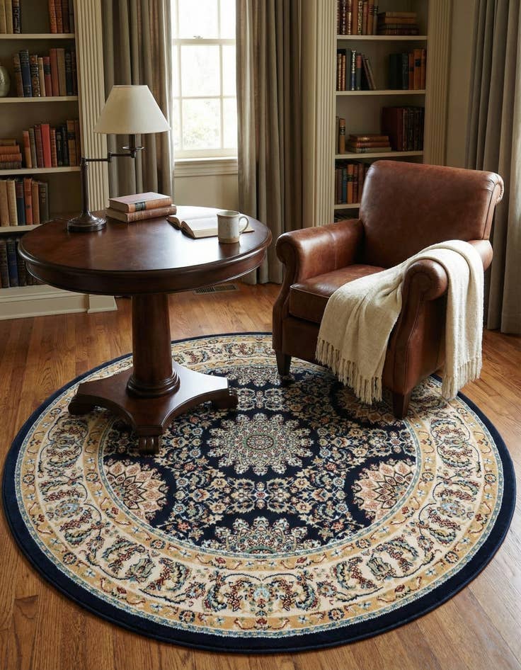 Detail image of 5' x 5' Nain Design Round Rug