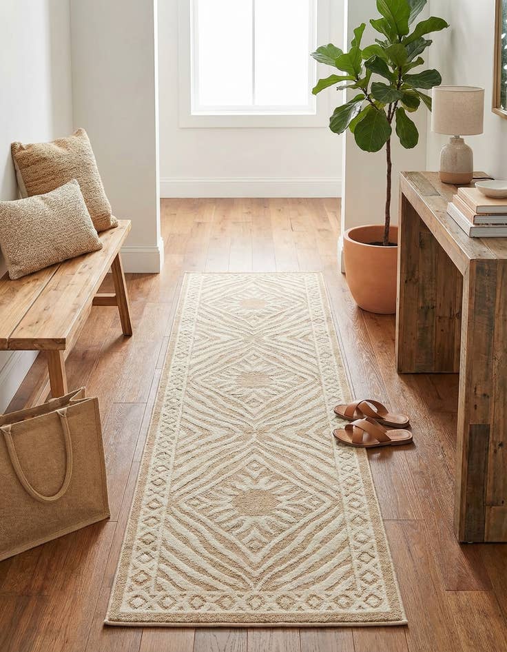 Detail image of 2' x 8'  Washable Safari Indoor / Outdoor Runner Rug