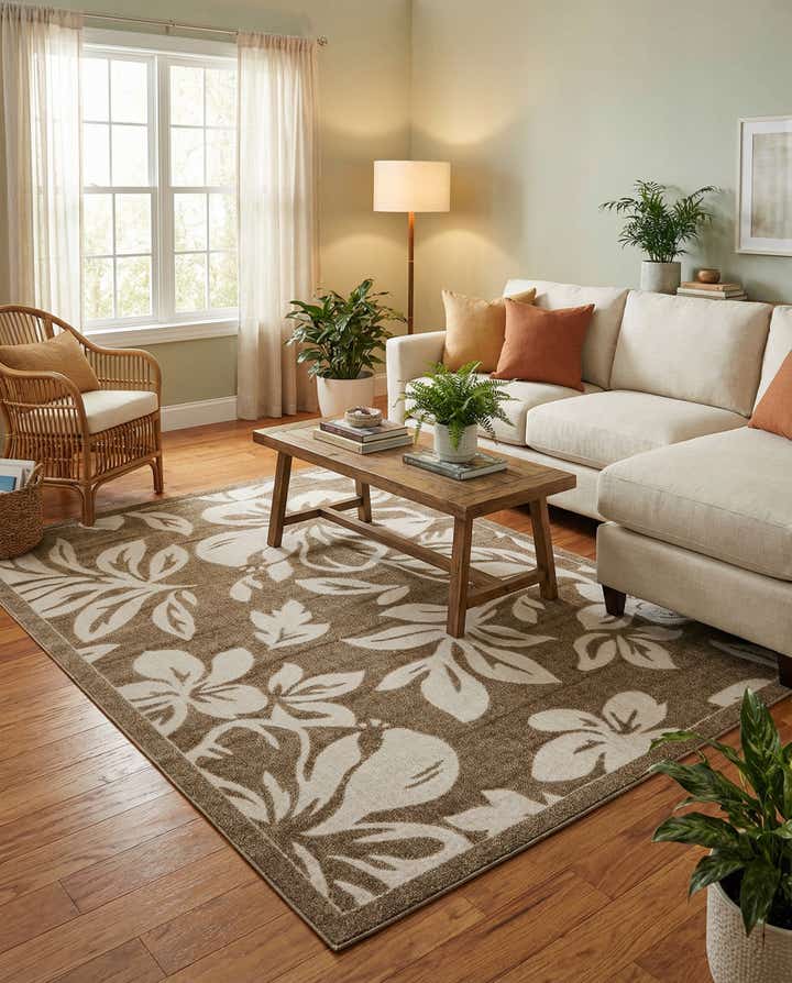 7' x 10' Easy-Clean Botanical Indoor / Outdoor Rug