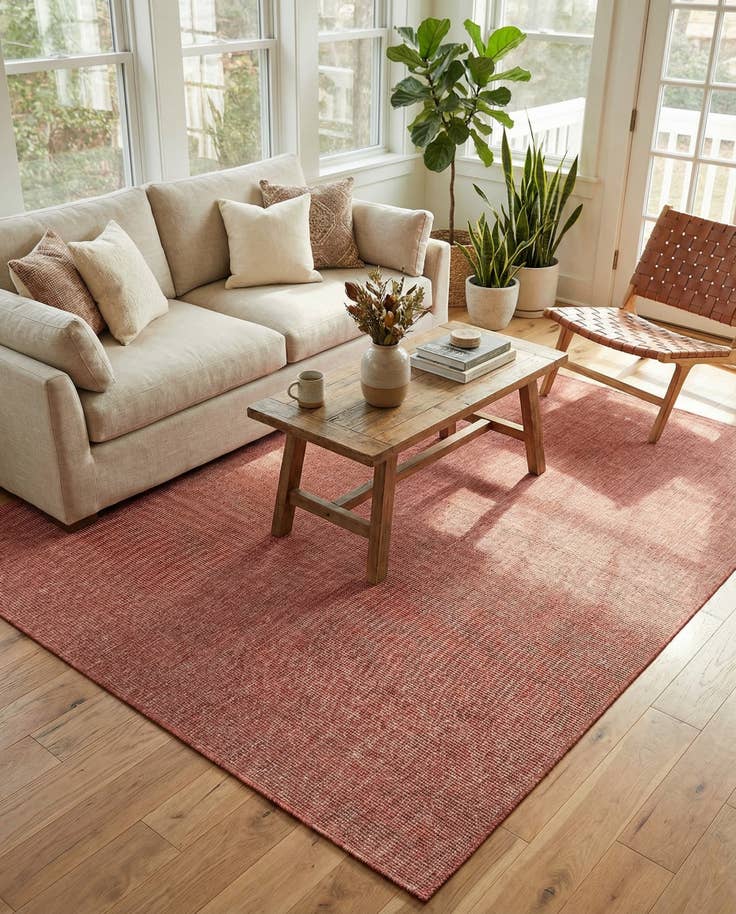 Detail image of 7' 10 x 11' Easy-Clean Solid Indoor / Outdoor Rug