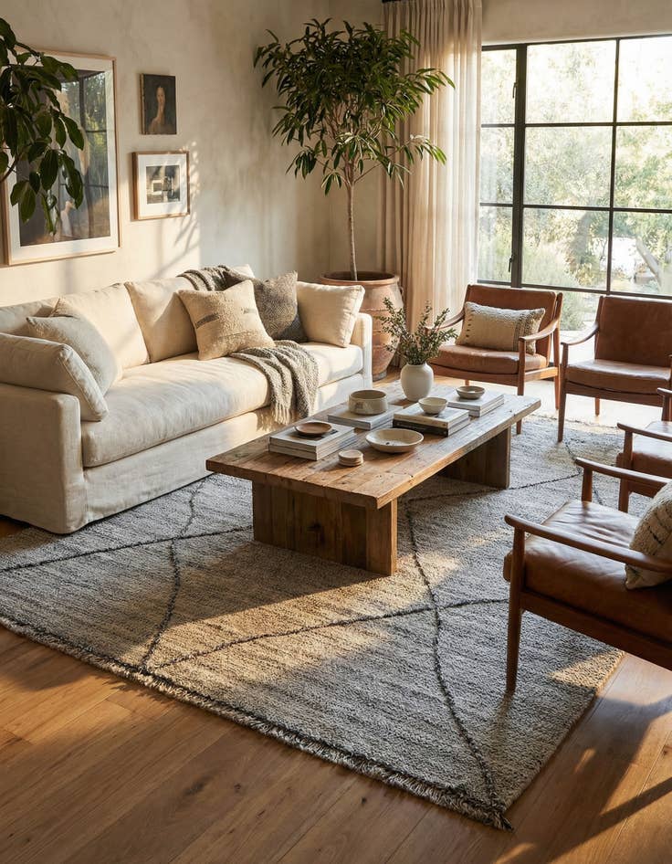 Detail image of 8' 2 x 9' 8  Hand Knotted Moroccan Wool Rug