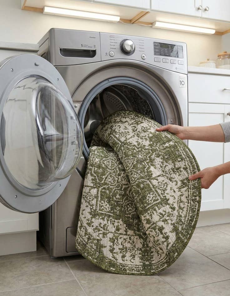 Detail image of 4' x 4'  Washable Jill Zarin Dubai Indoor / Outdoor Round Rug