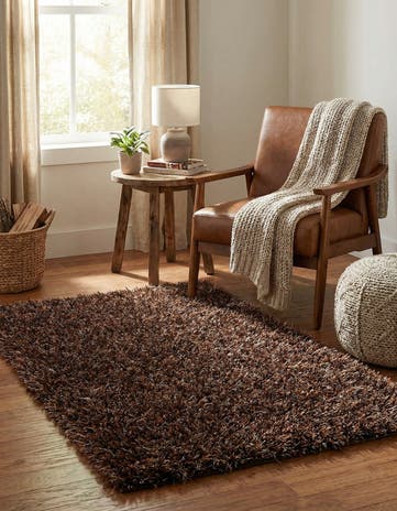 2' 7 x 4' 9 Hand Knotted Solid Shag Oriental Rug