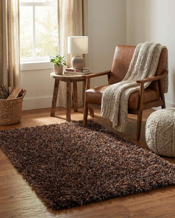 2' 7 x 4' 9 Hand Knotted Solid Shag Oriental Rug