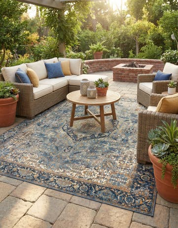 10' x 12' Easy-Clean Traditional Indoor / Outdoor Rug