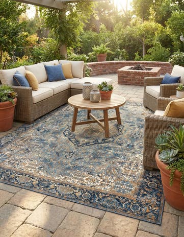 10' x 12' Easy-Clean Traditional Indoor / Outdoor Rug