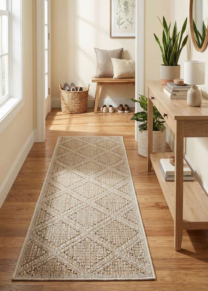 2' x 6' 1 Easy-Clean Lattice Indoor / Outdoor Runner Rug