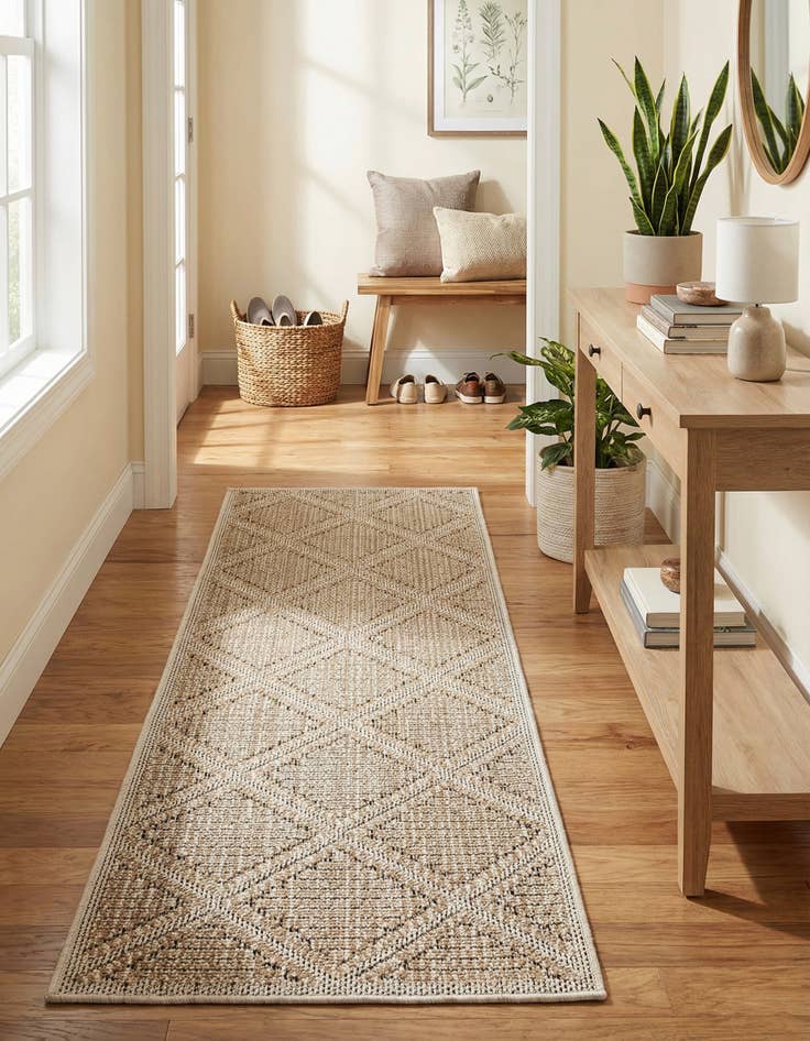 Detail image of  2' x 6' 1  Washable Lattice Indoor / Outdoor Runner Rug