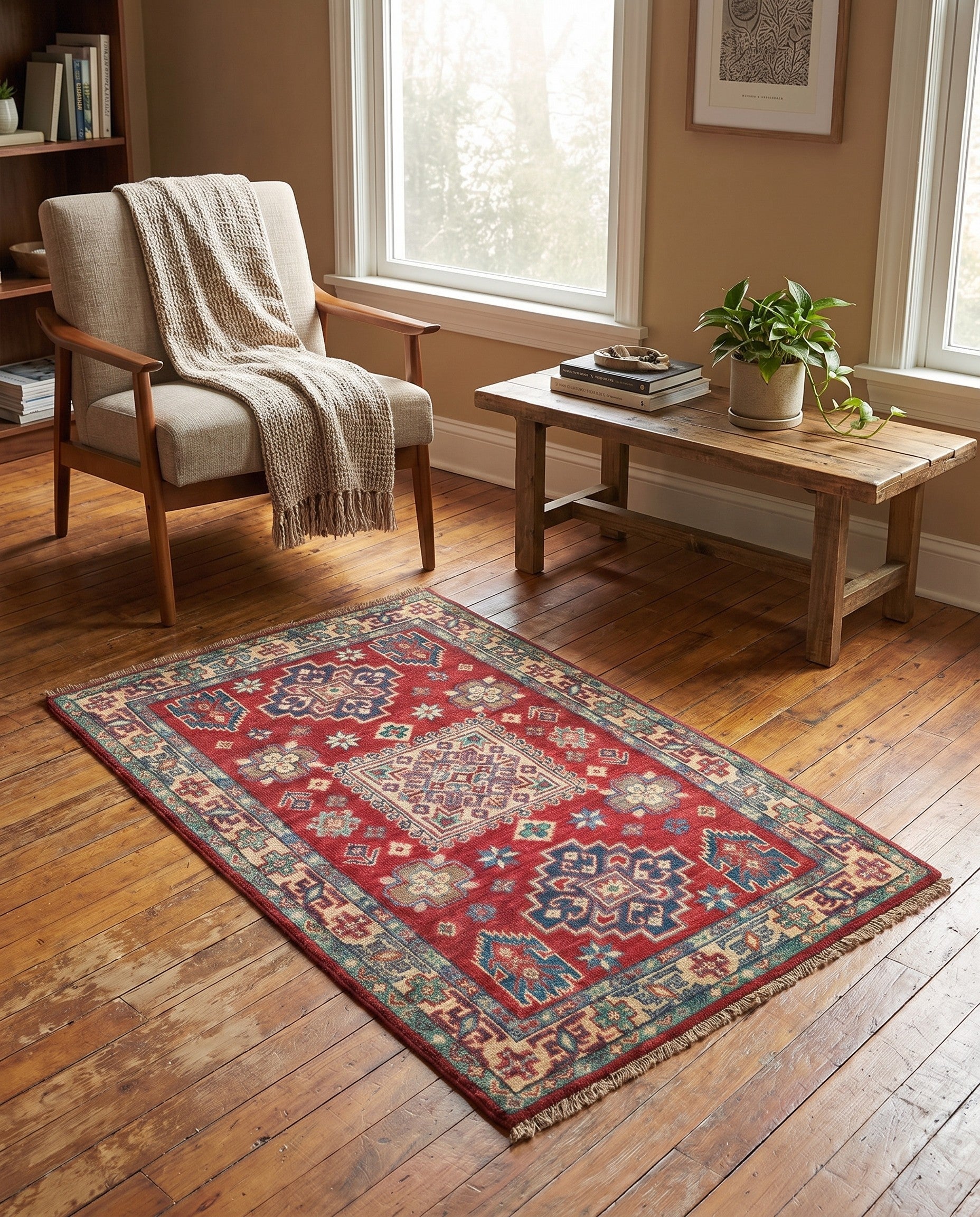 2' 8 x 4' 3 Hand Knotted Kazak Rug