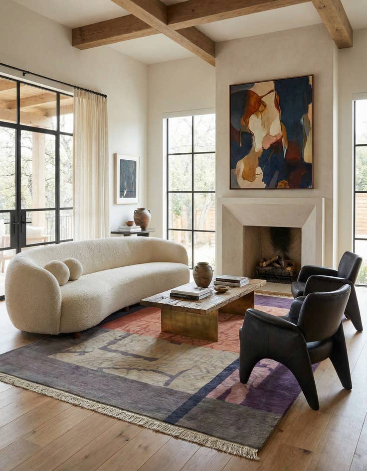 Detail image of 6' 6 x 9' 1  Hand Knotted Tibet Wool Rug