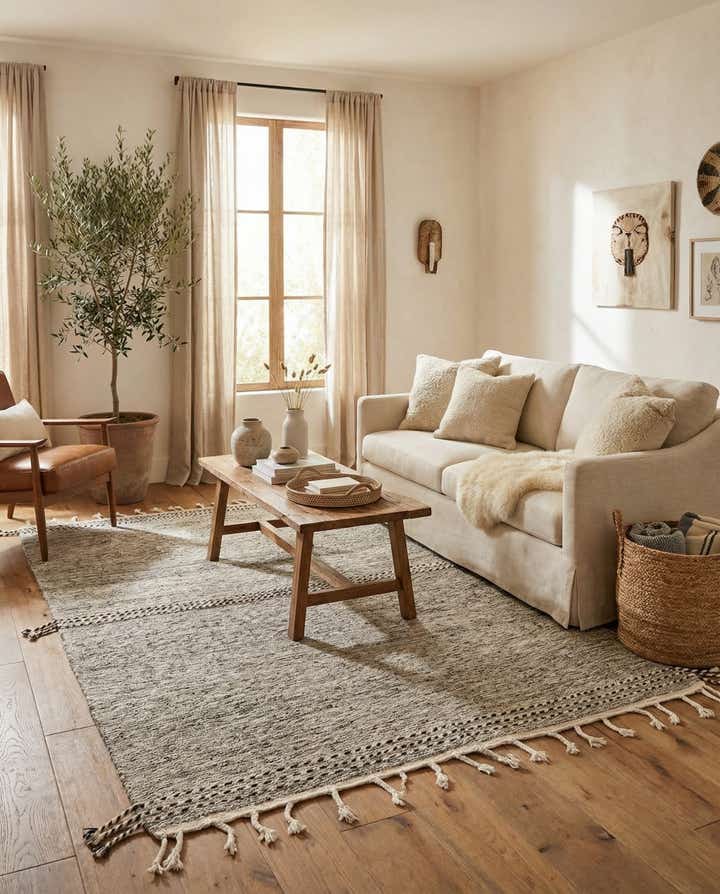 6' 4 x 9' 5 Hand Knotted Moroccan Wool Rug