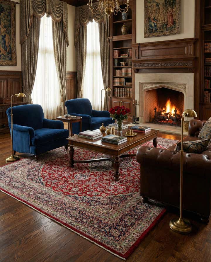 9' 9 x 11' 10 Hand Knotted Mashad Persian Wool Rug