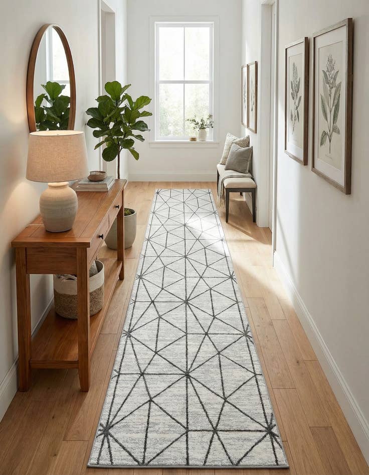 Detail image of  3' x 19' 8 Lattice Trellis Runner Rug