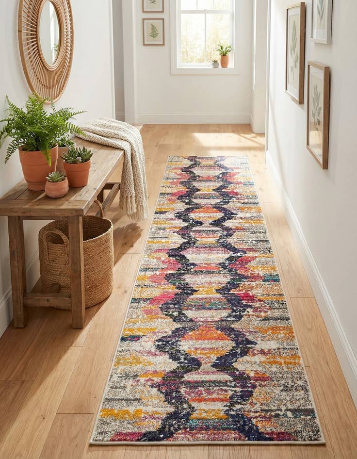 Detail image of 2' x 8'  Washable Vivid Runner Rug