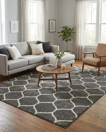  6' x 9' Lattice Frieze Rug