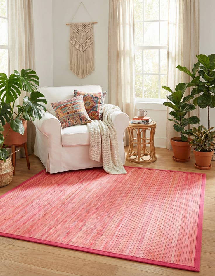 Detail image of  5' 3 x 5' 3 Bamboo Square Rug