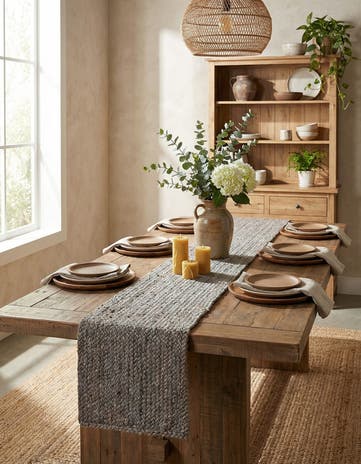 1' 2 x 10' Handmade Braided Jute Table Runner Rug