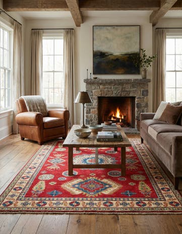 4' x 6' Hand Knotted Kazak Rug