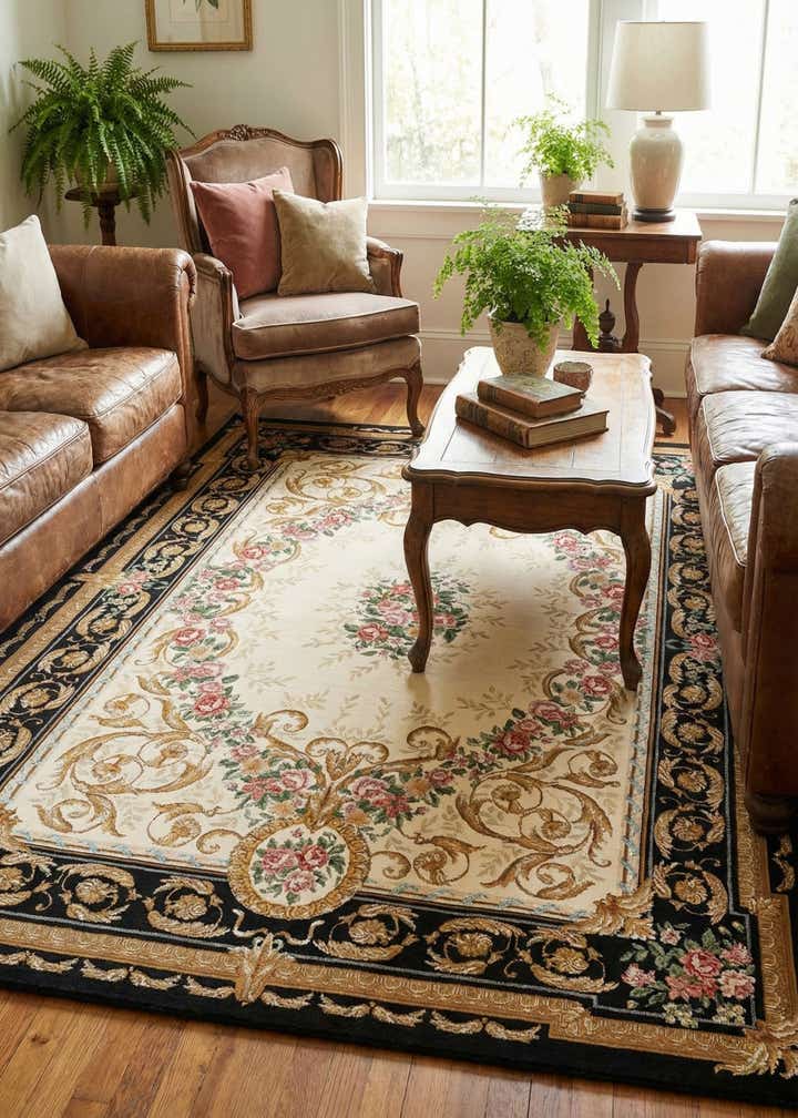6' x 9' Easy-Clean Traditional Indoor / Outdoor Rug