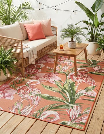 5' x 8' Easy-Clean Botanical Indoor / Outdoor Rug