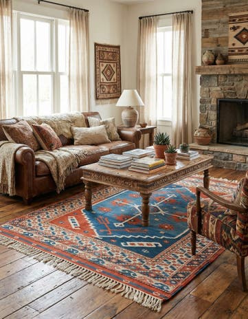 4' 6 x 5' 11 Hand Knotted Shiraz Oriental Wool Rug
