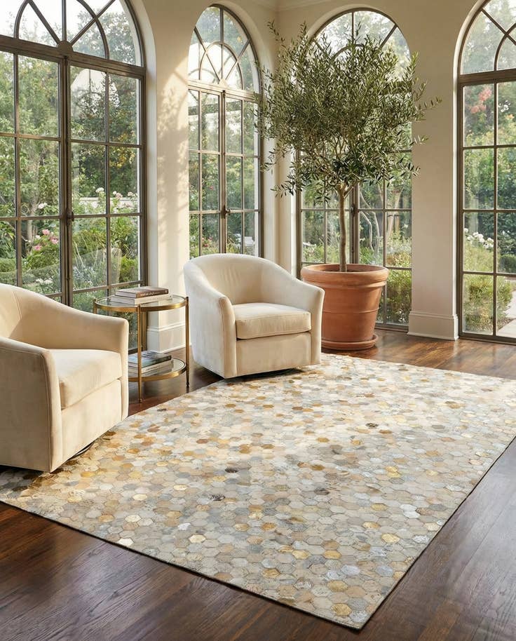Detail image of 5' x 8' Cowhide - Patchwork Rug