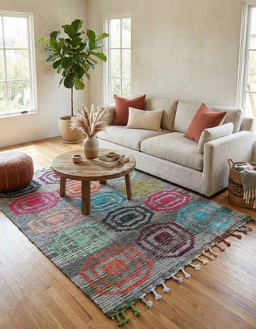 5' 1 x 7' Hand Knotted Moroccan Wool Rug