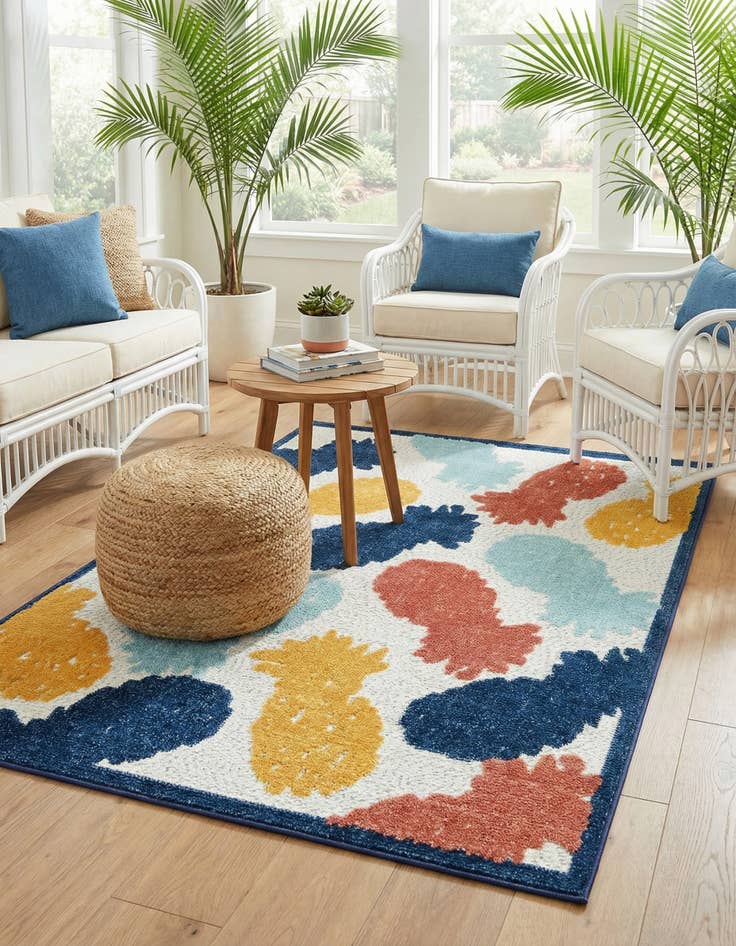 Detail image of 4' x 6' Easy-Clean Belize Indoor / Outdoor Rug