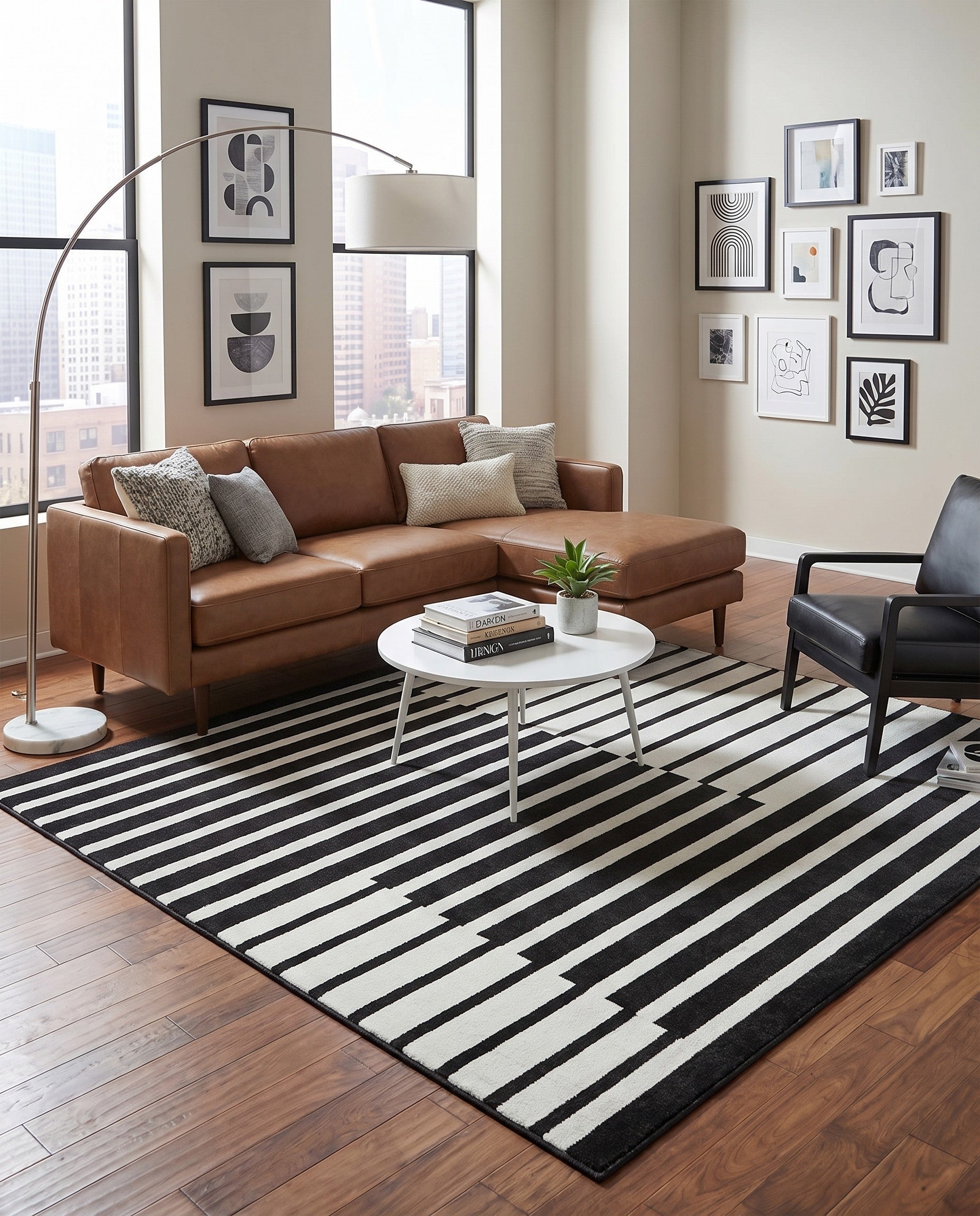 Black Oslo Square Rug