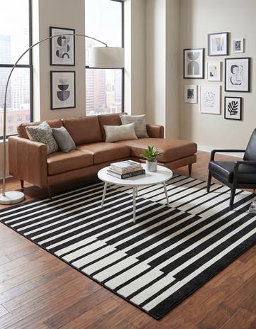 Black Oslo Square Rug