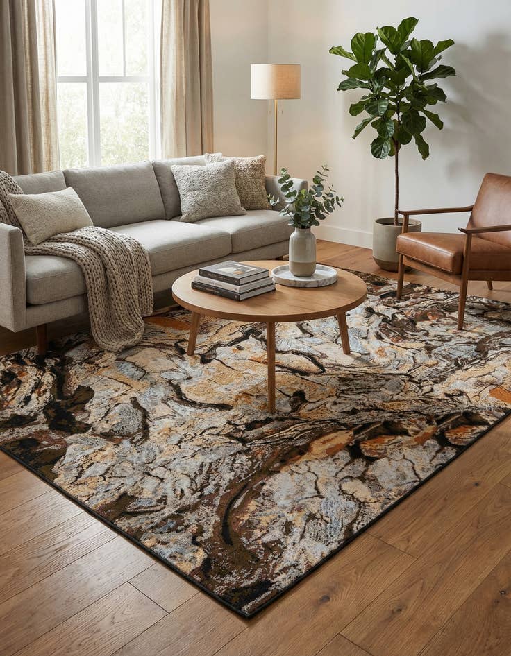 Detail image of  9' x 12'  Washable Modern Indoor / Outdoor Rug