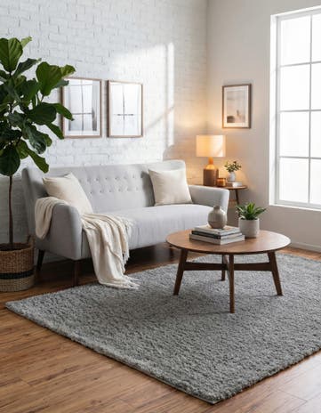 Cloud Gray Soft Solid Shag Rug
