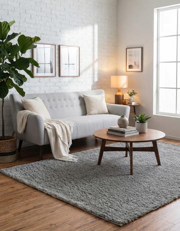 Cloud Gray Soft Solid Shag Rug
