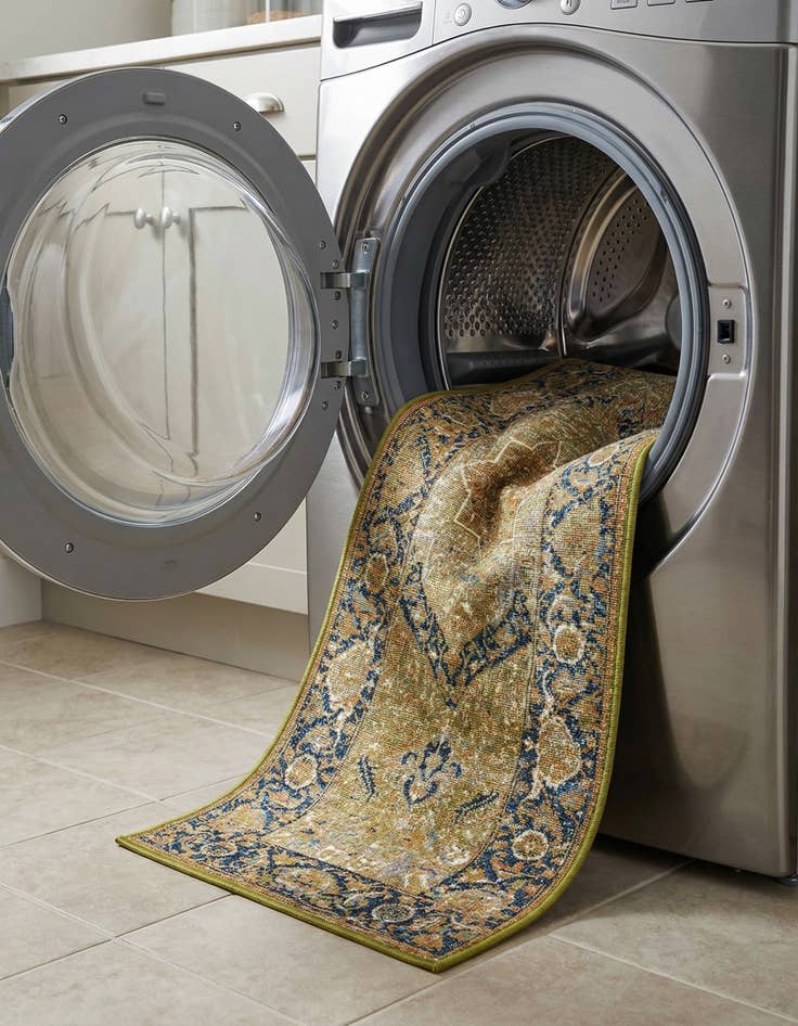 Detail image of 2' x 6'  Washable Traditional Indoor / Outdoor Runner Rug