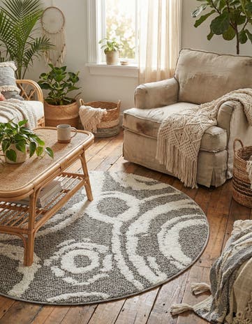 3' 3 x 3' 3 Boho Round Rug