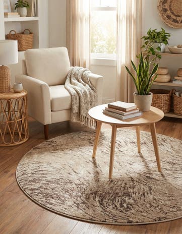 Brown Oasis Round Rug