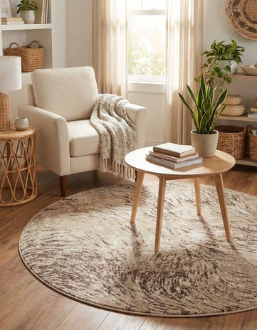 Brown Oasis Round Rug