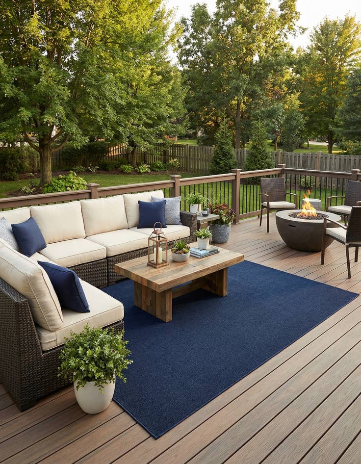 Detail image of 9' x 12'  Washable Solid Indoor / Outdoor Rug