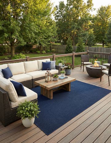 9' x 12' Easy-Clean Solid Indoor / Outdoor Rug