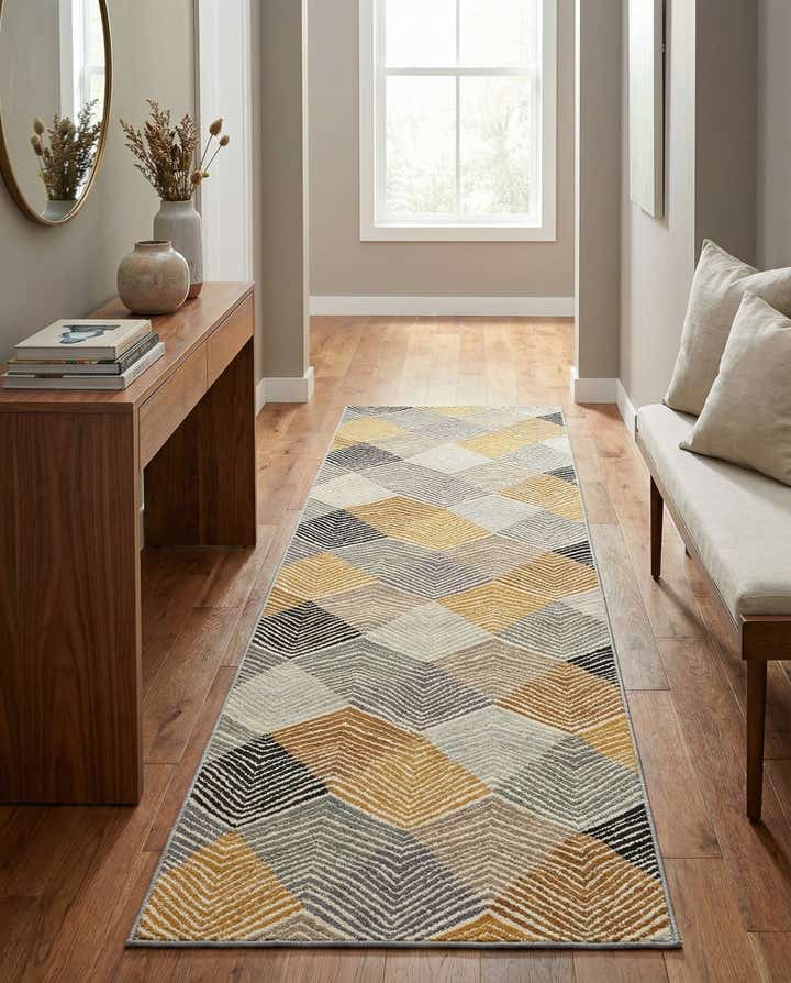 2' 7 x 10' Easy-Clean Modern Indoor / Outdoor Runner Rug