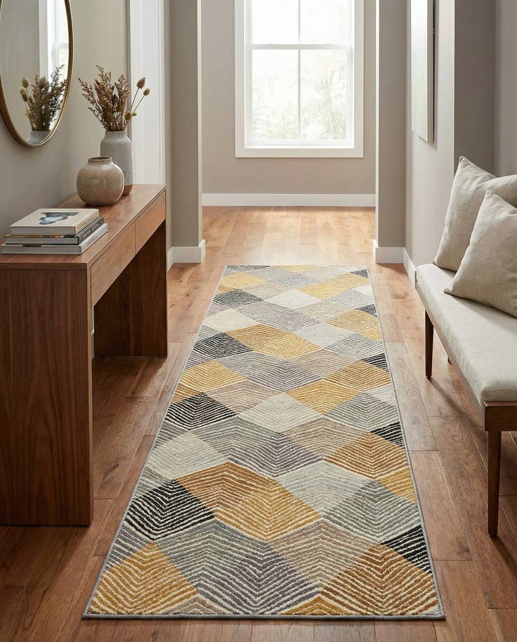 Detail image of 2' 7 x 10' Easy-Clean Modern Indoor / Outdoor Runner Rug