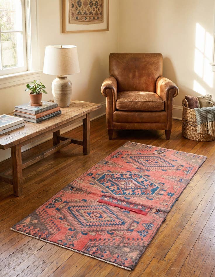 Detail image of 2' 8 x 5' 8  Hand Knotted Ultra Vintage Persian Wool Runner Rug