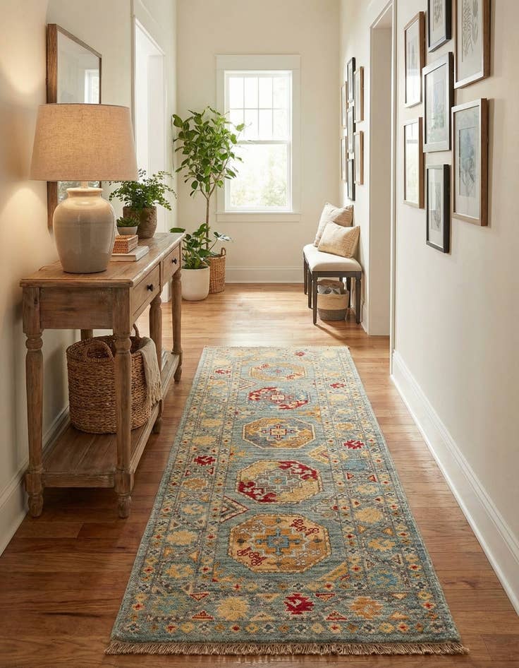 Detail image of 2' x 4' 10  Hand Knotted Kazak Runner Rug