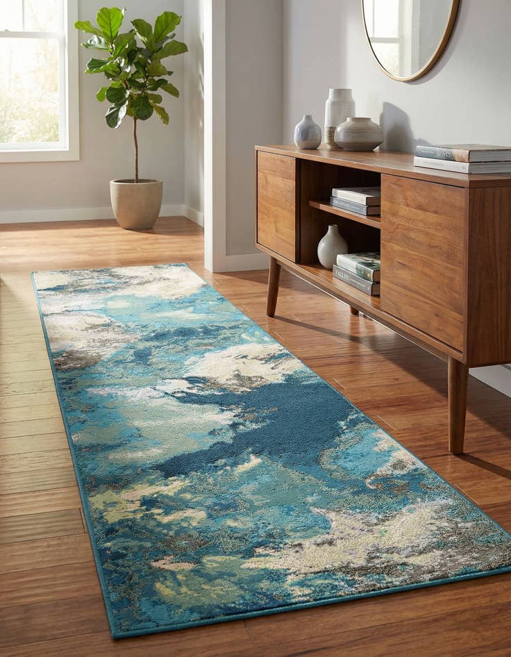 Detail image of 2' x 8' Easy-Clean Modern Indoor / Outdoor Runner Rug