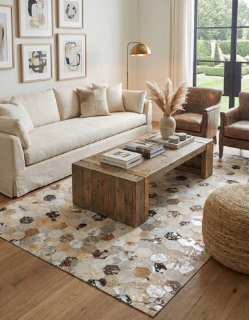 5' x 8' Cowhide Leather Rug