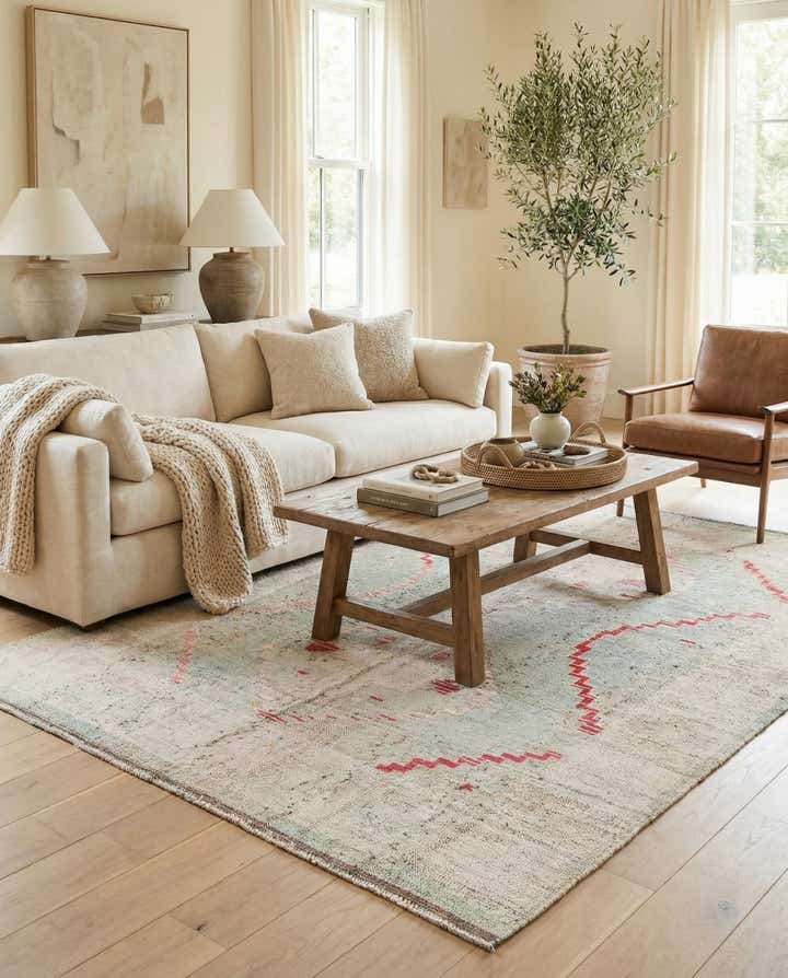 7' 9 x 10' 5 Hand Knotted Moroccan Wool Rug