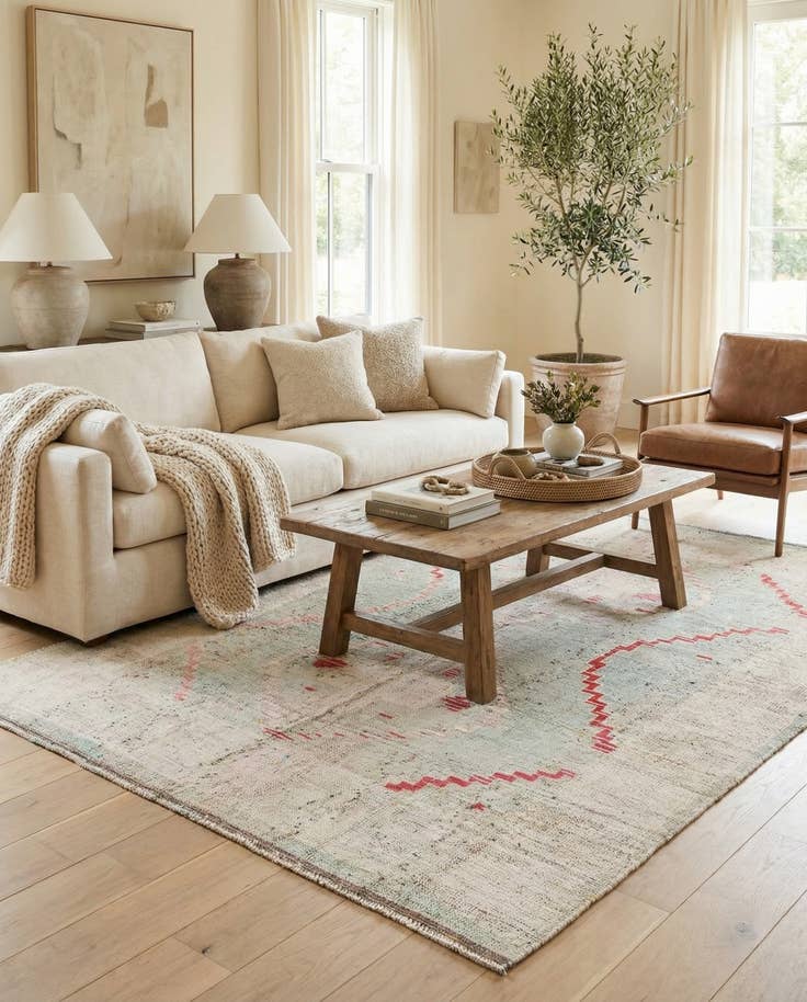 Detail image of 7' 9 x 10' 5 Hand Knotted Moroccan Wool Rug