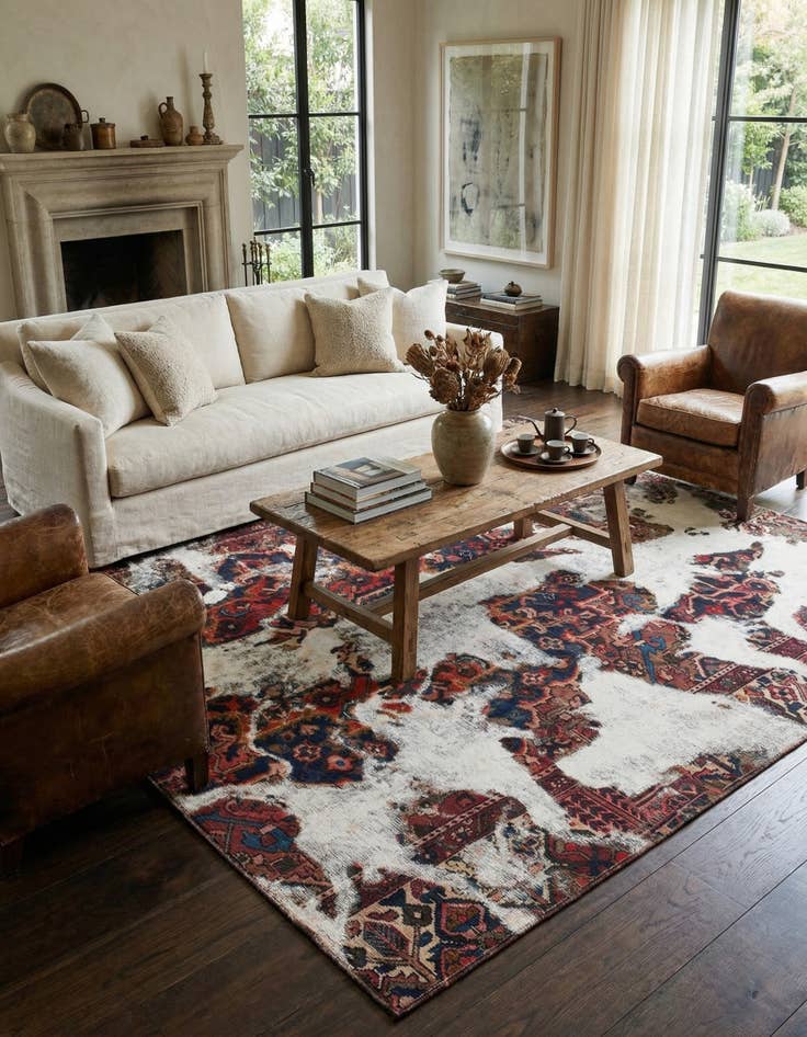 Detail image of 8' 5 x 8' 8  Hand Knotted Ultra Vintage Persian Wool Square Rug